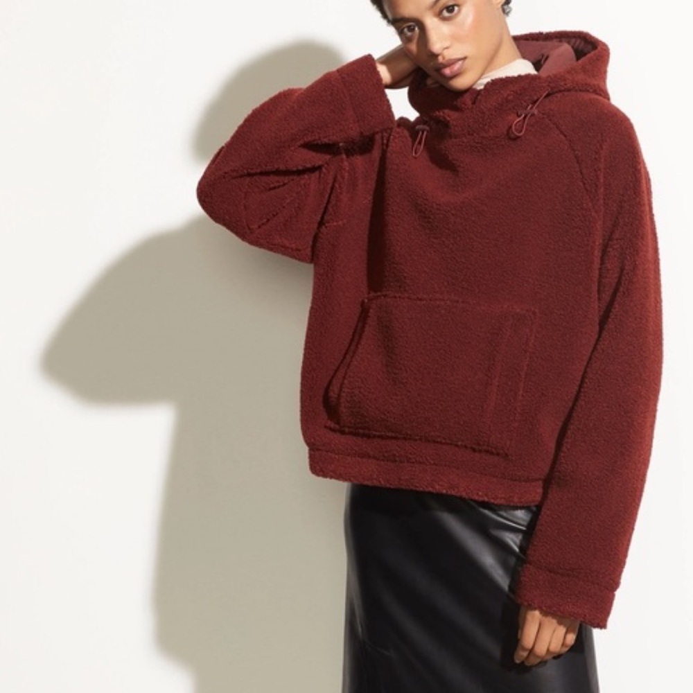 VINCE Cozy Drawstring Pullover Hoodie Sweatshirt